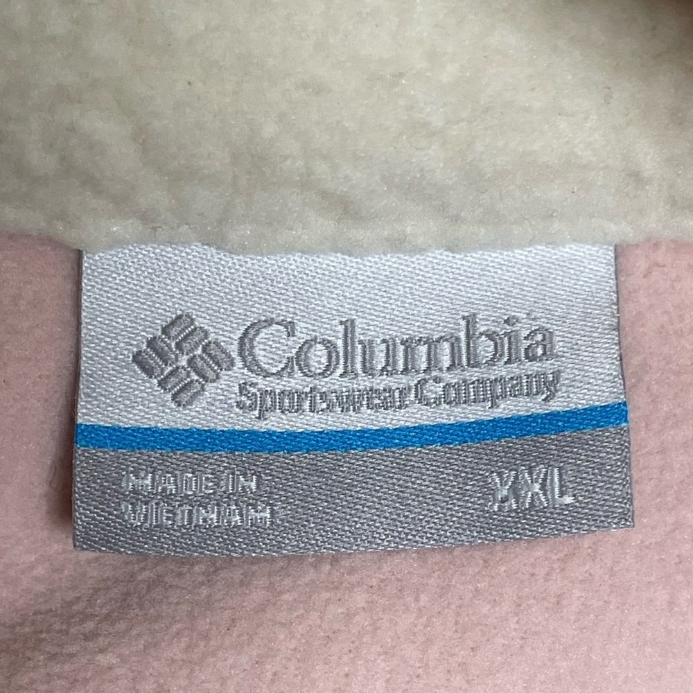 Columbia Women’s Size XXL Sherpa Fleece Half-Zip Pullover Pink Cream Relax Fit - Picture 2 of 12